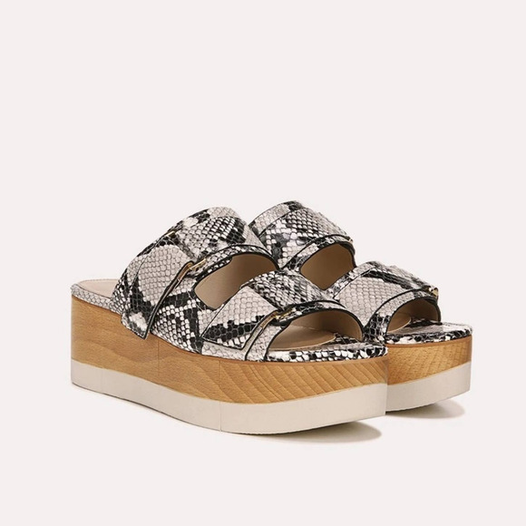 Veronica Beard Welda Snake-Print Platform Slide